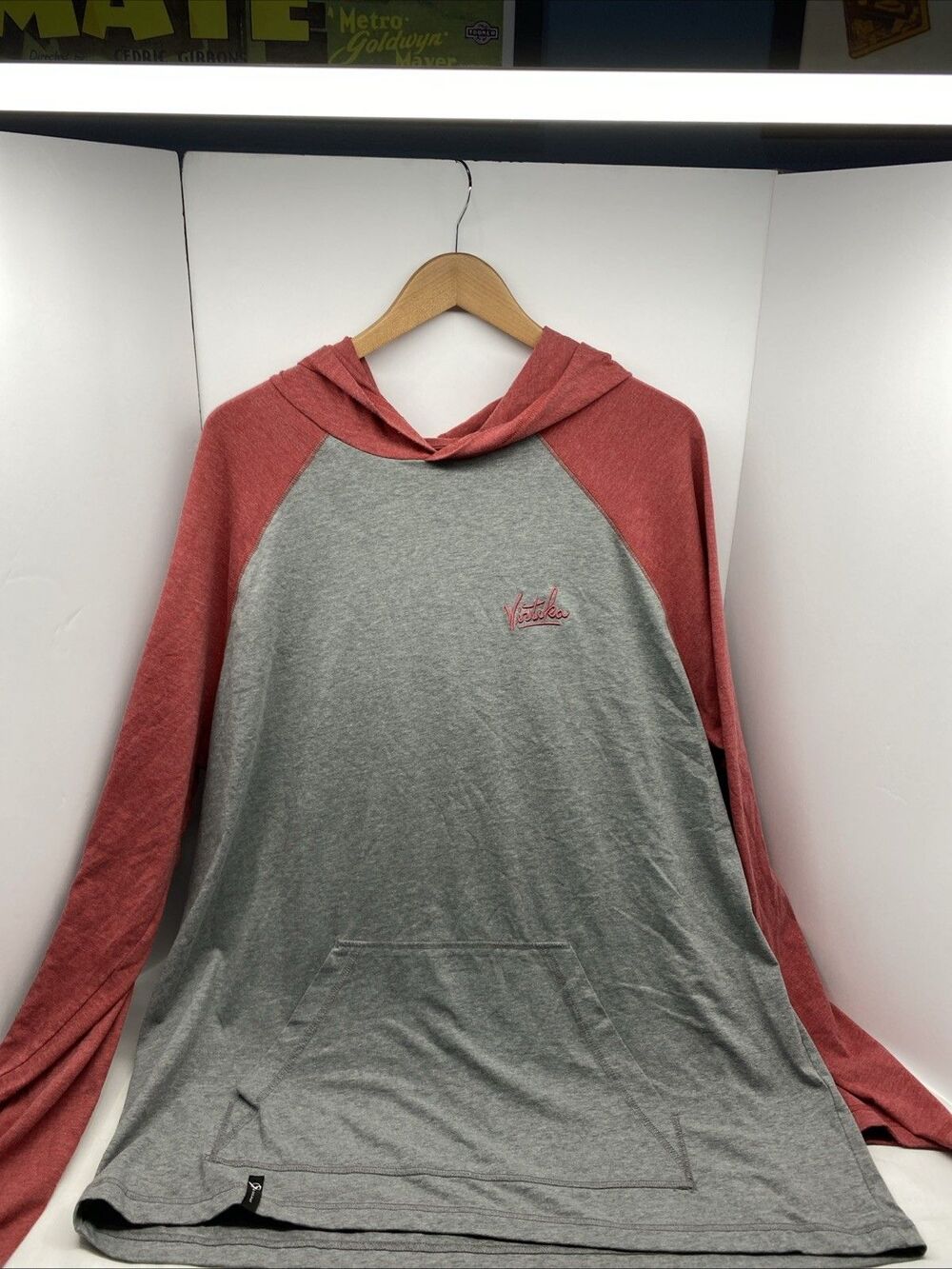 Virtika Tall Fit Raglan Hoodie | Grey & Red | 2XL Steez Streetwear